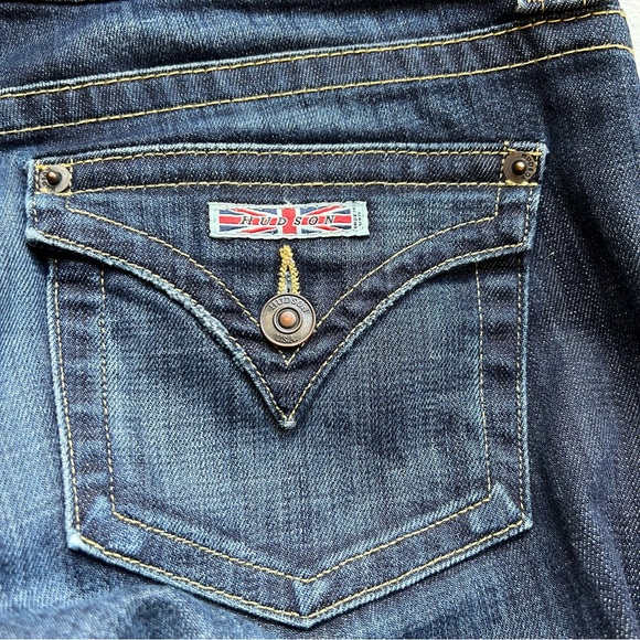 Hudson Jeans Signature Bootcut Flap Pocket Low Rise W170DHA Elm Dark Wash Sz 28 - Picture 9 of 11